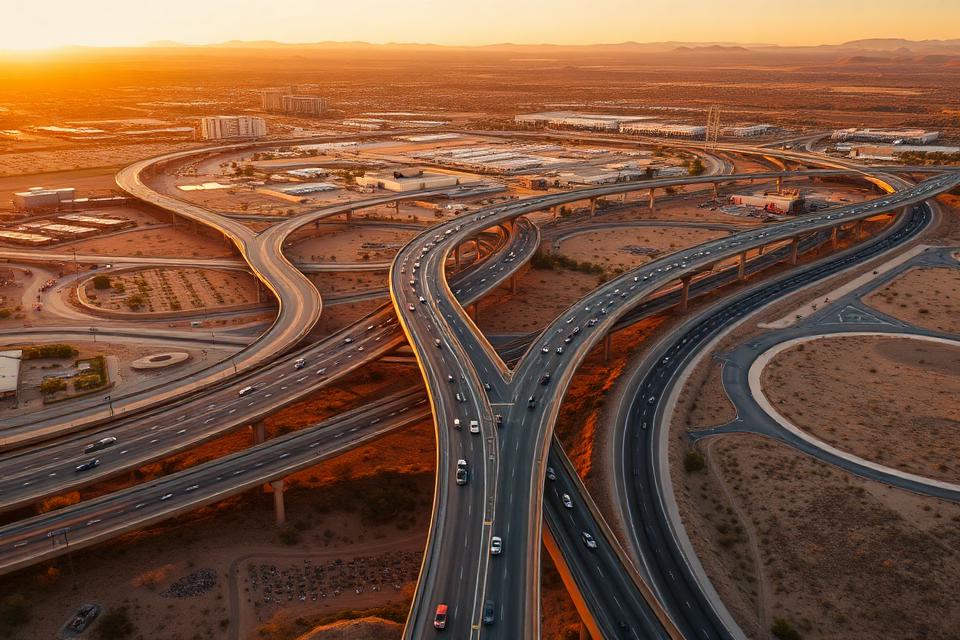 Phoenix freeway at dusk